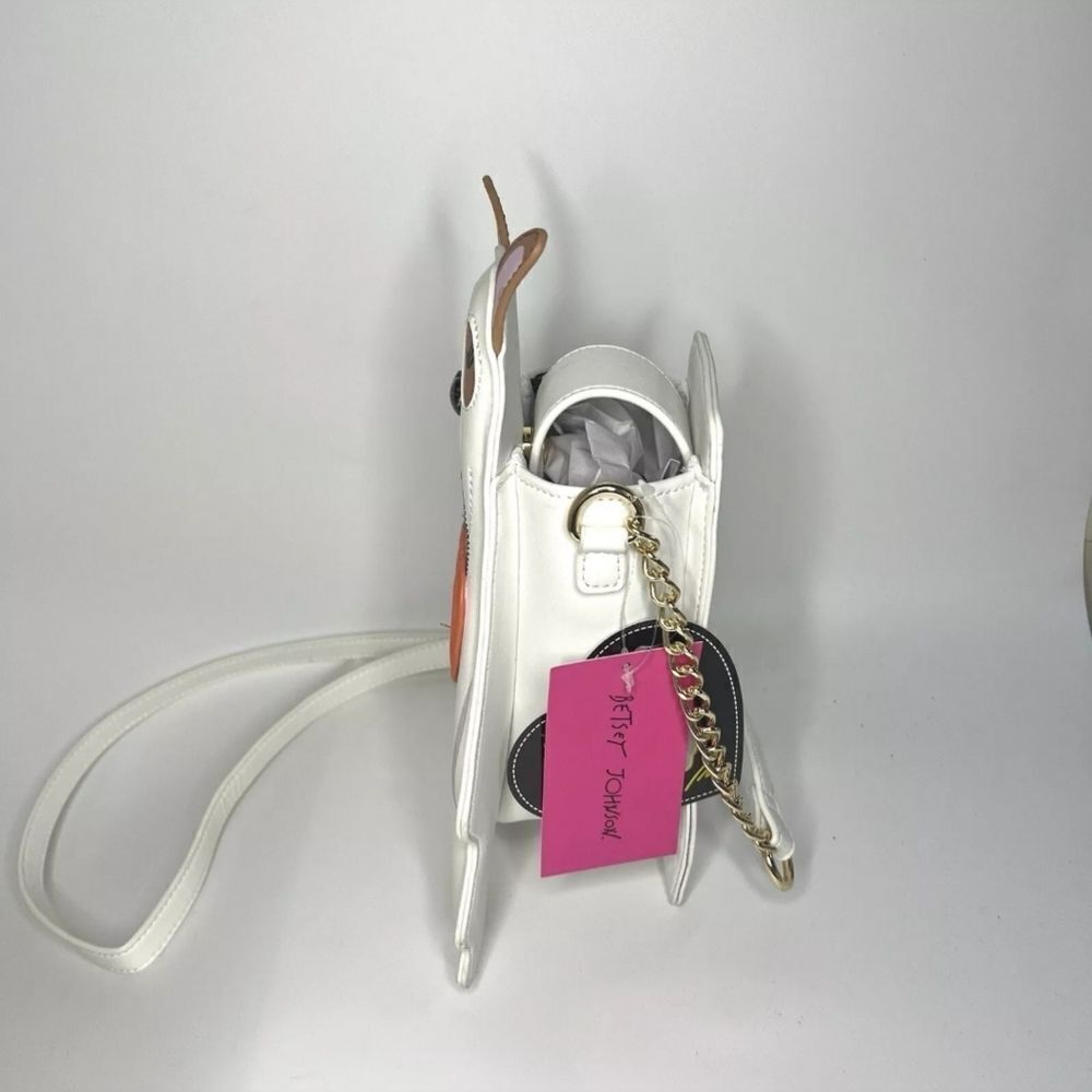 Betsey Johnson GLOW IN THE DARK GHOST DOG XOSPOOKY WHITE CROSSBODY NWT - Picture 8 of 12